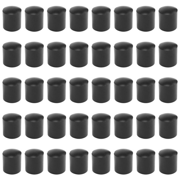 40 stk. sorte rørgummihætter 10 mm ender