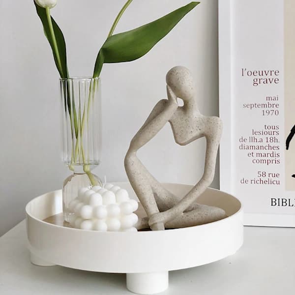 Plast serveringsbakke, makeup opbevaring, skrivebordsopbevaring til snacks, indretning, hvid