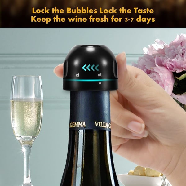 Champagnepropp för vinflaskor, 4-pack Universal återanvändbar silikonförseglad läckagesäker