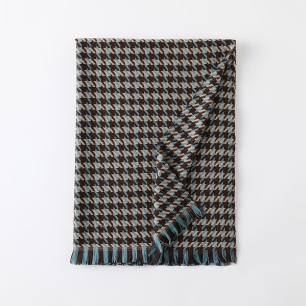 IC Houndstooth Klassisk Kanskje Vinterhalsduk 70*185CM Blå Kaffe