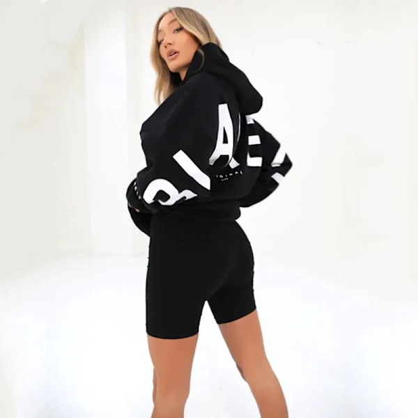Blakely Hoodies Dam Hoodie Långärmad Pullover Jumper Casual Toppar Svart Black S