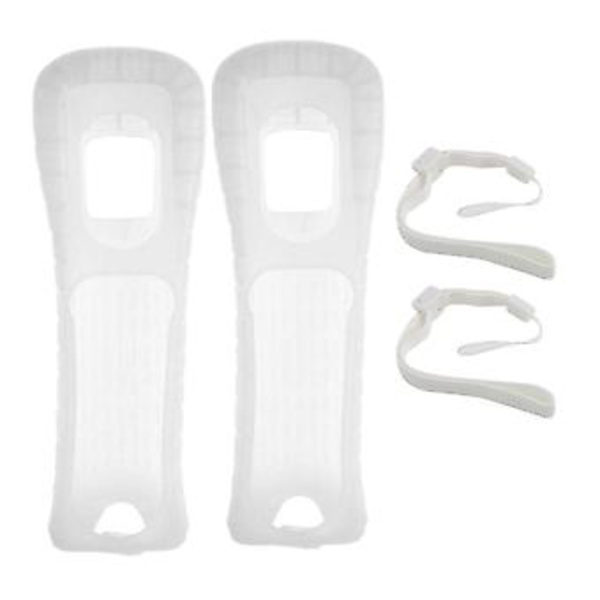Beskyttende silikondeksel og håndleddsstropp kompatibel med Wii Remote Controller