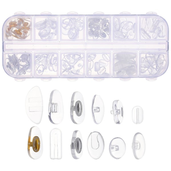 Genomskinliga glasögon Silikon luftkammare glasögon näsgrepp Anti-halk näskuddar glasögon reparationsverktyg Diverse färg 1x0.8x0.8cm