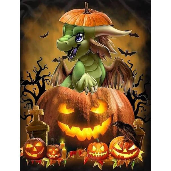 IC Enhörning Pumpa Diamantmålning (30X40Cm)