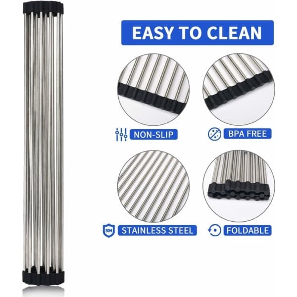 IC 37 cm lang 18-rørs rustfritt stål kraftig bestikkholder for bestikk, tallerkener, kopper, flasker,