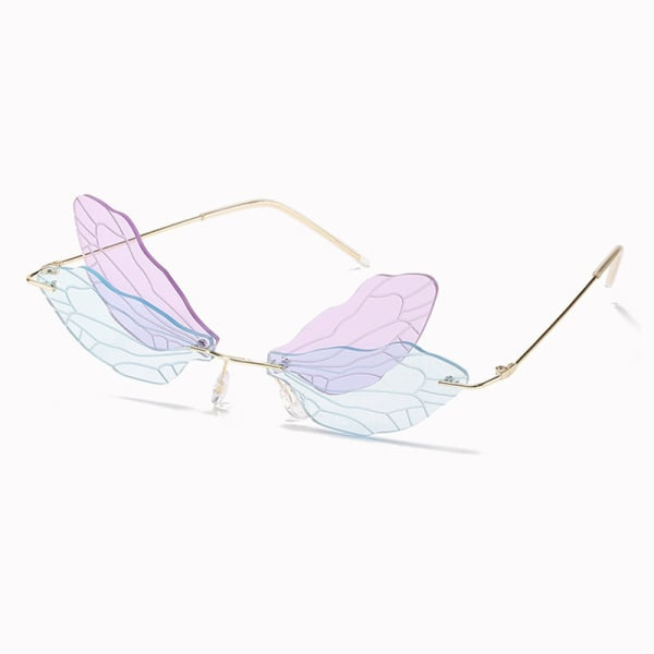 IC Dragonfly Wing Shape Solbriller for voksne lilla og blå