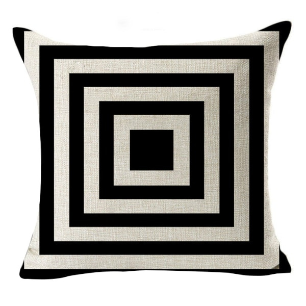 IC Fyrkantede Pyntekudde Trekk Bomullslin Hvit & Beige Striper Moderne Geometri Trykk Hjemmekudde Trekk 18 X 18 tommer, 4-pak (Stripe -1)