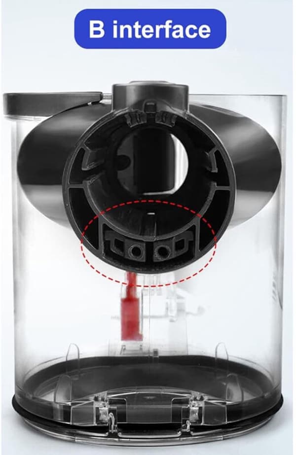 Støvbeholder-erstatning til Dyson V6 DC58 DC59 DC61 DC62 støvsuger, gennemsigtig støvbeholder med opsamlingsskål, nem installation, perfekt forsegling