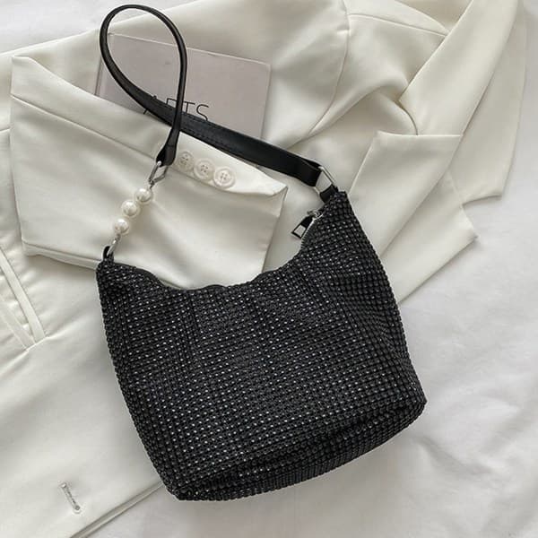 IC Mode axelväska enkel messenger bag kedjeväska casual svart
