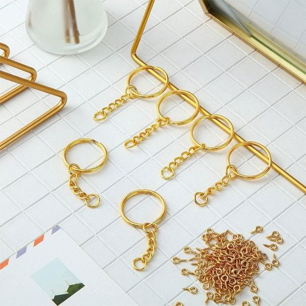 1/2/3/5 360 st Nyckelringar Ringar DIY Öppna Split Hoppa Ringar Silver Guld 16x15x2.0cm 1Set IC