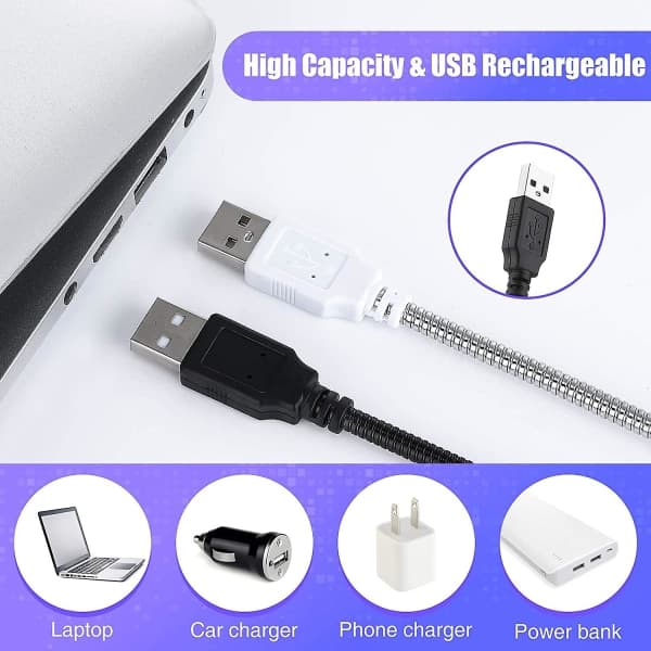 IC 2 stk USB LED leselamper Stick Fleksibel USB Boklys