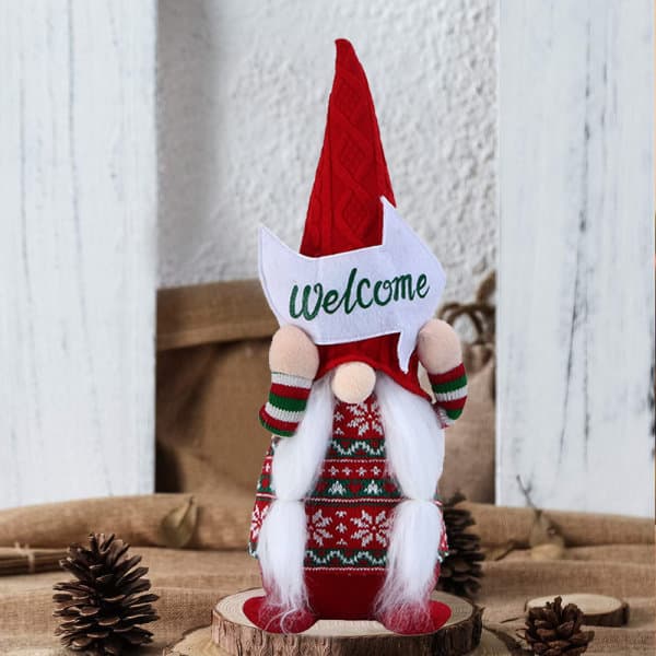 IC 44CM hög guide skylt tomte ornament julgransprydnader röd