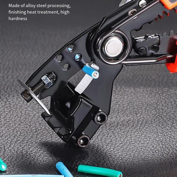 Multifunktionel kabelstripper til industriel elektriker, til stripping af ledninger, klipning af kabler, krympning af terminaler A