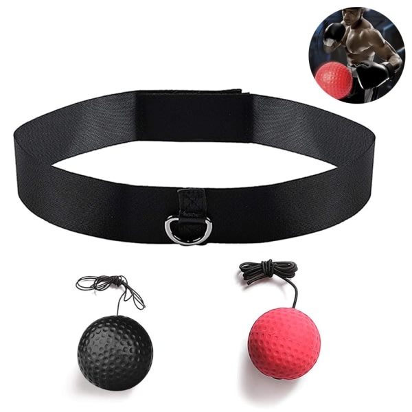 IC Reflexbold – Blød Multilayer Premium Pandebånd Boksebold – Reflex Speed ​​Ball – Hånd-Øje Koordinationstræning – Sort