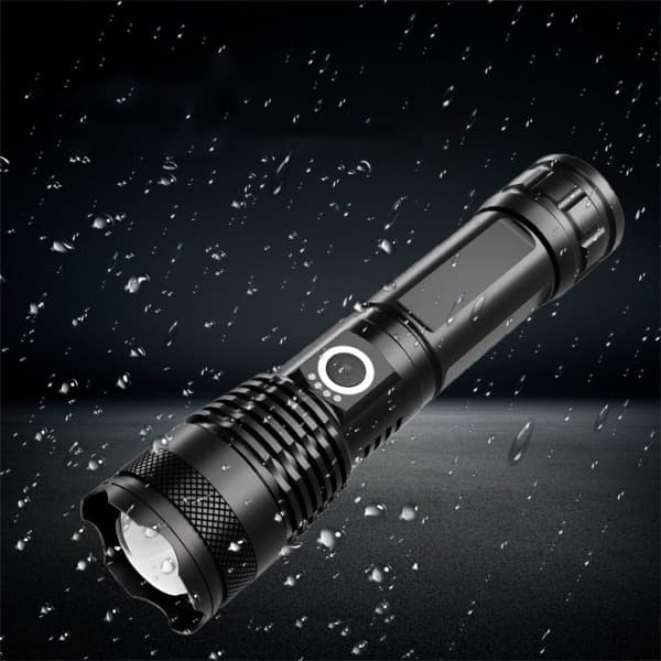 IC 1000 Lumen LED-taskulamppu, zoom-toiminto, superkirkas taskulamppu, USB-ladattava ulkokäyttöön