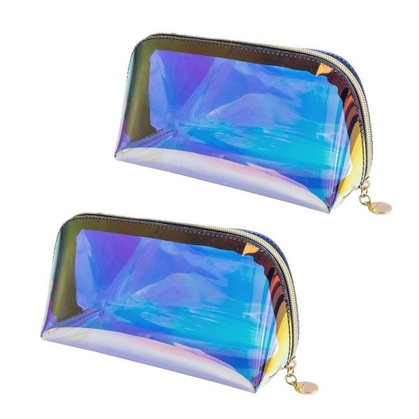 IC Transparent Makeup Holographic Bag med dragkedja Holographic Cosmetic Bag