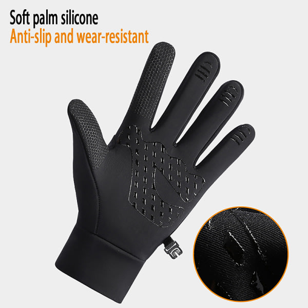 Touch Vinter Termiske Varme Fullfingerhansker Svart M