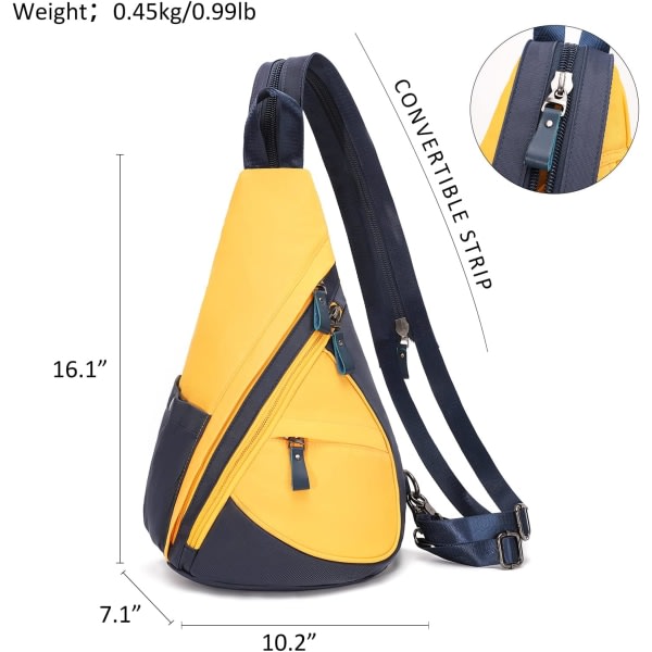 IC Nylon Sling Bag - Liten Crossbody Ryggsekk Skulder Casual Dagsekk Multifunksjonell Ryggsekk for Menn Kvinner