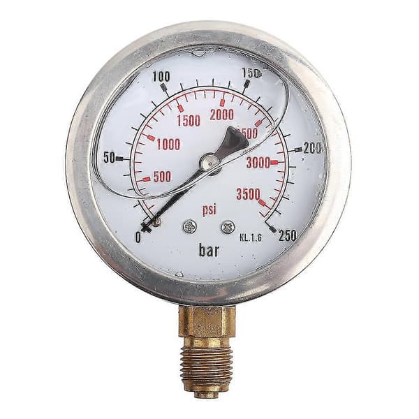 0-250 bar 0-3750 psi G1/4 63 mm Dial Hydraulisk Vattentrycksmätare