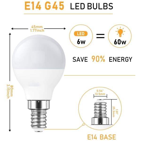 IC 5W E14 LED-lampa 40W Ekvivalent - 470LM Varmvit 2700K - CRI>85