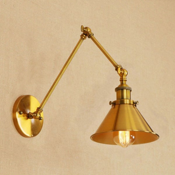 IC Vintage Industrial Vägglampa för Restauranger Gallerier Gång Golden