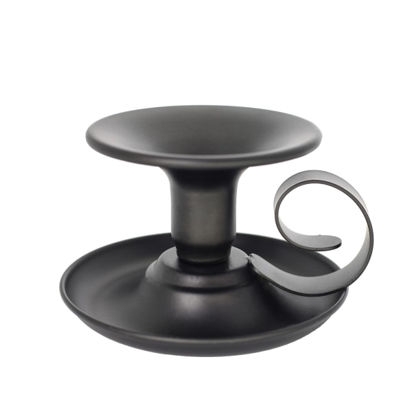 IC Svart metall lysestake 2 deler Vintage svart metall lysestake, vintage smidd jern lysestake med håndtak, vintage metall lysholder Hylle