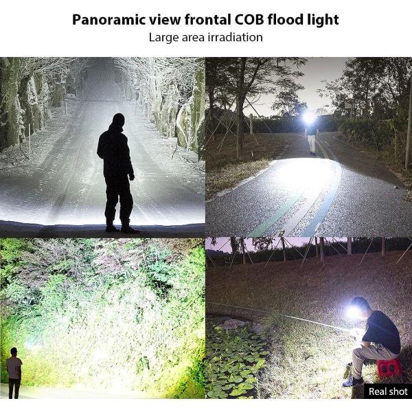 IC 2-pack LED-uppladdningsbara strålkastare Ficklampa COB 230° bredstrålkastare med rörelsesensorkontroll, vattentäta utomhusstrålkastare för cykling