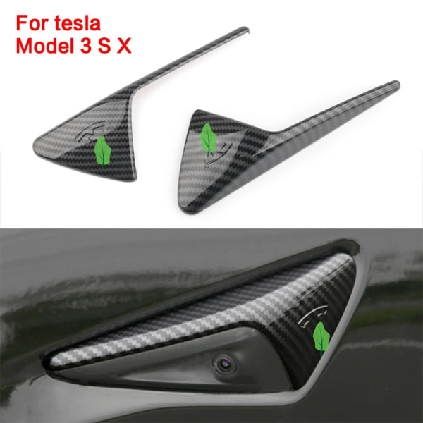 IC 2 stk/ Sett For Tesla Model 3 XSY Side Standard Kamera ABS Beskyttelse karbonfiber mønster