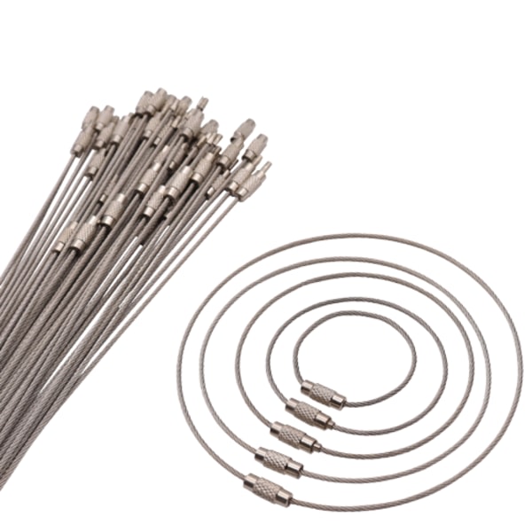 Suvlåsande Rostfri ståltråd Nyckelring för nyckelring, 20:a IC