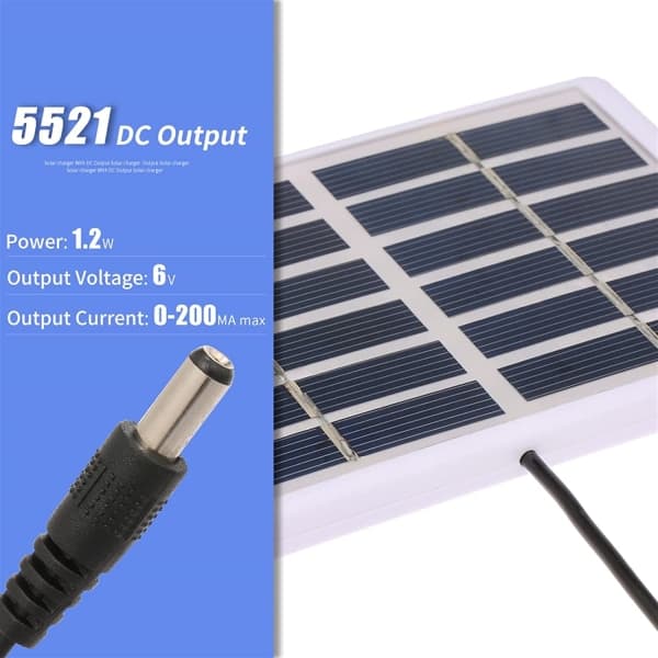 IC CNE Solpanel 1,2W 6V med batterilader