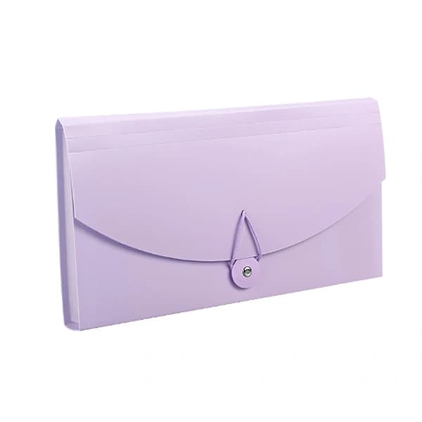 Expanding Document Folder with 13 Pockets, Professional Waterproof Document Organizer for VAT Invoices and Receipts, Purple