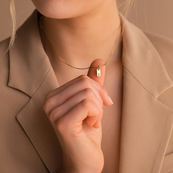 IC Initial Halsband för Kvinnor 14K Guldförgyllt Brevhalsband Snyggt Guldnamnshalsband Personligt Initial Tag Hängande Halsband