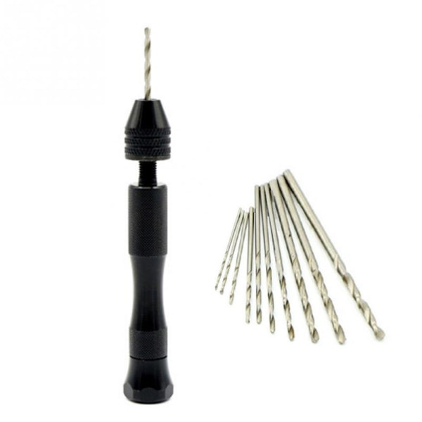 IC 11x/ Set Handborrar Twist Drill Drilling Jewelers Maker Hobby black