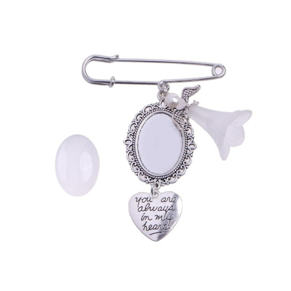 3 st. bröllopsbukettfotocharm DIY-nålsbroscher
