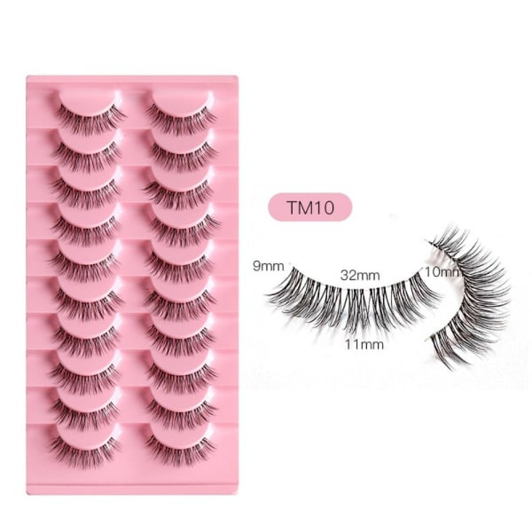 10 Par Manga Lashes Falske Øjenvipper TM10 TM10 TM10 TM10