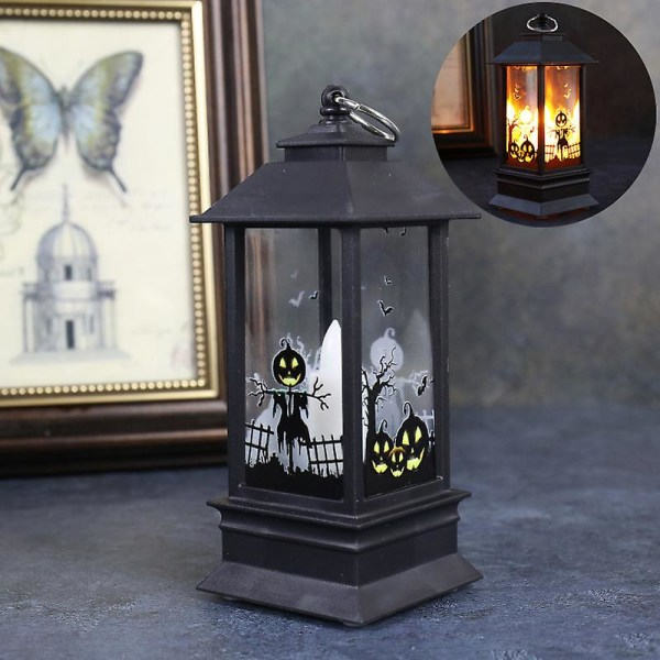 IC Halloween LED-lys Pumpe Hexe Skelet Spøgelygte Hjem Fest Glødende Dekoration Flamme Lys Rekvisit Slot Hexe Pumpe