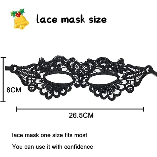 IC Lady of Luck venetiansk maske til mænd Spetsmask Venetian Mascara Prom Halloween Party