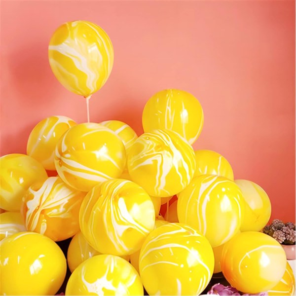 IC Gula Tie Dye Ballonger 30 STK 12 Inch Agat Marmor Latex Swirl Ballonger För Tie Dye födelsedagsfest tillbehör, Candyland