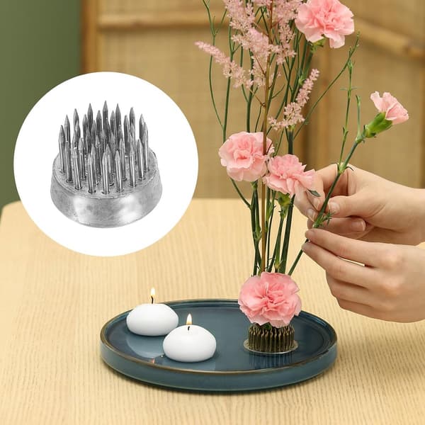 Blomsterfrosk, blomsterholder i rustfritt stål, 4-pakning, 2,3 cm diameter, for hjem, hage og hotellinnredning