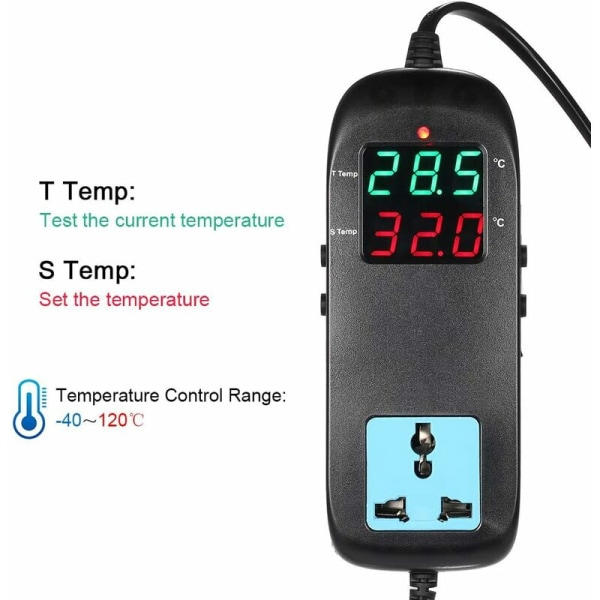 IC Elektronisk termostat med digitalt display og termostatkontakt