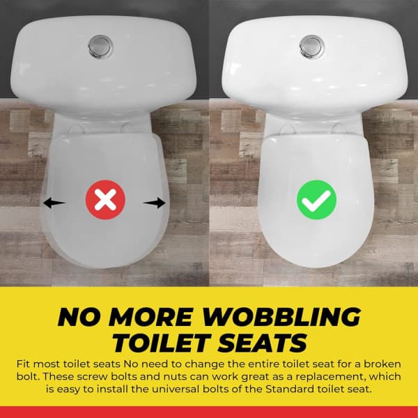 IC Universal Vit Plast Toiletklap Gångjernsskruvar til Topmontering Toiletklap Gångjern, 2 stk