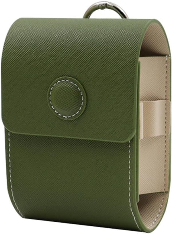 Golfboldholderpose, læderbæltetaske med bælteclips, opbevaring af golftilbehør til mænd og kvinder, grøn, 12 x 8,5 x 5 cm