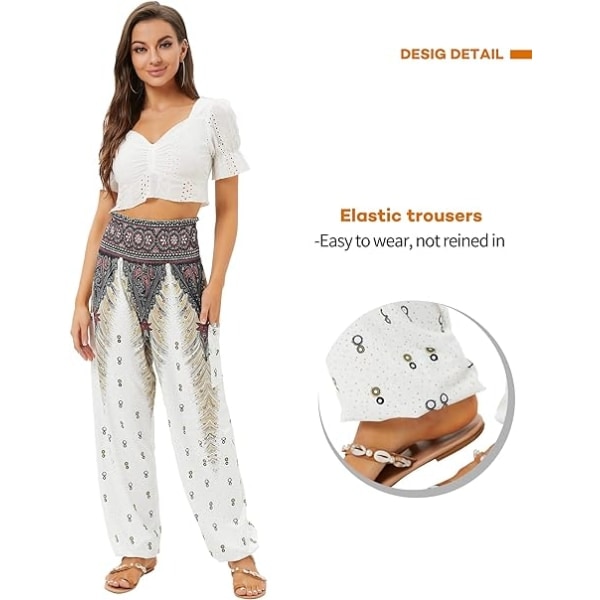 IC 2 osaa Haremihousut naisille, Yoga Boho housut korkea vyötäröllä ja taskuilla