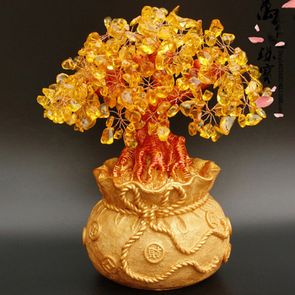 IC Feng Shui Penge-Lykketre Gul Citrin Krystal Lykketre D 23CM