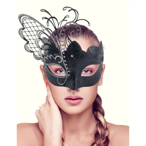 IC Butterfly Rhinestone Metal Venetian Kvinder Maske til Maskerade