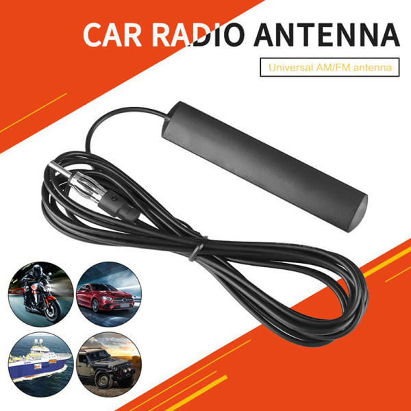 IC Universal Bilradio FM AM Antenn Signalforstærker Sort onesize