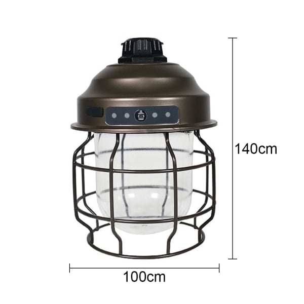 IG LED-leirituli, latautuva riippuva ulkotilaan, retkeilyyn Retro copper