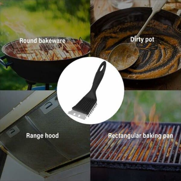 Grillbørste Grillrengjøring Grillbørste Rustfritt Stål Grillbørste Svart