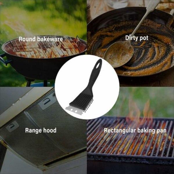 Grillborste IC 1 ST Grillrengöring Grillborste Rostfritt stål Grillborste Svart