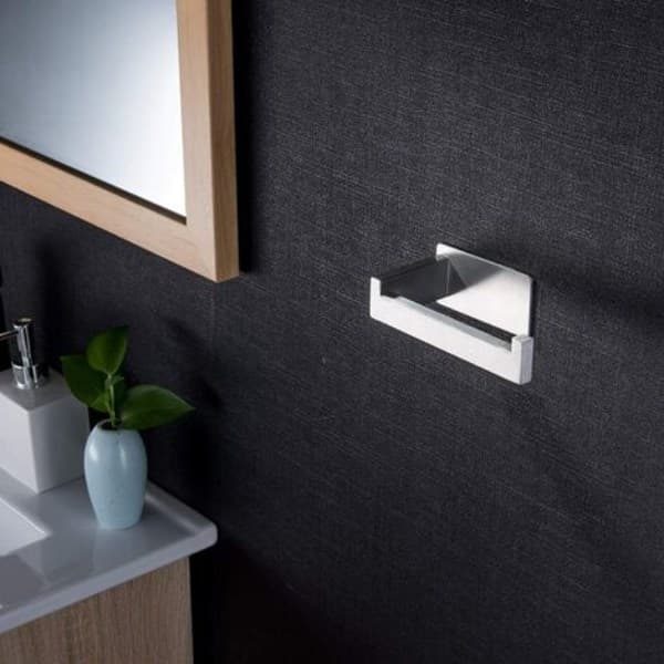 IC Toiletpapirholder Toiletpapirholder til badeværelse og køkken, rustfrit stål, selvklæbende sølv